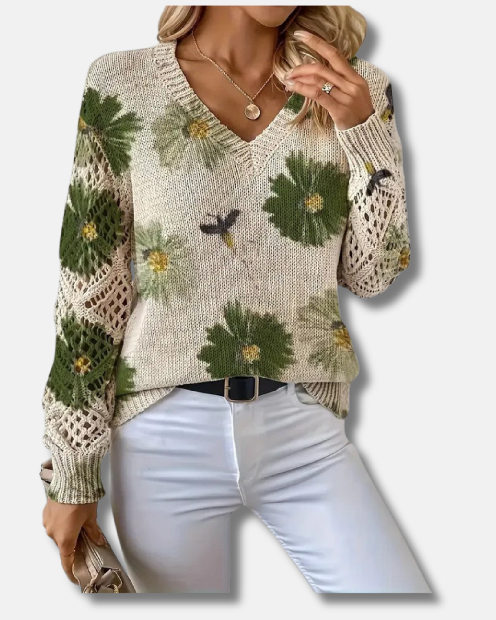Pilar |  Elegante suéter con estampado floral