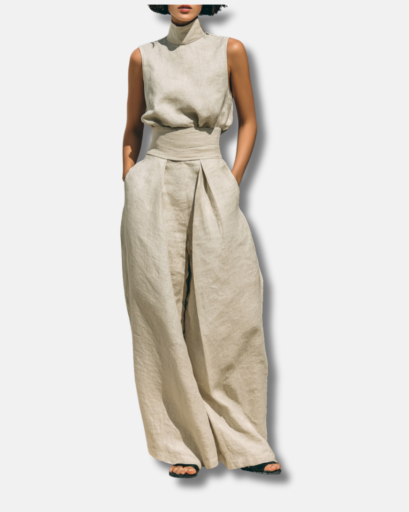 Ariel | Conjunto blusa de algodón y lino