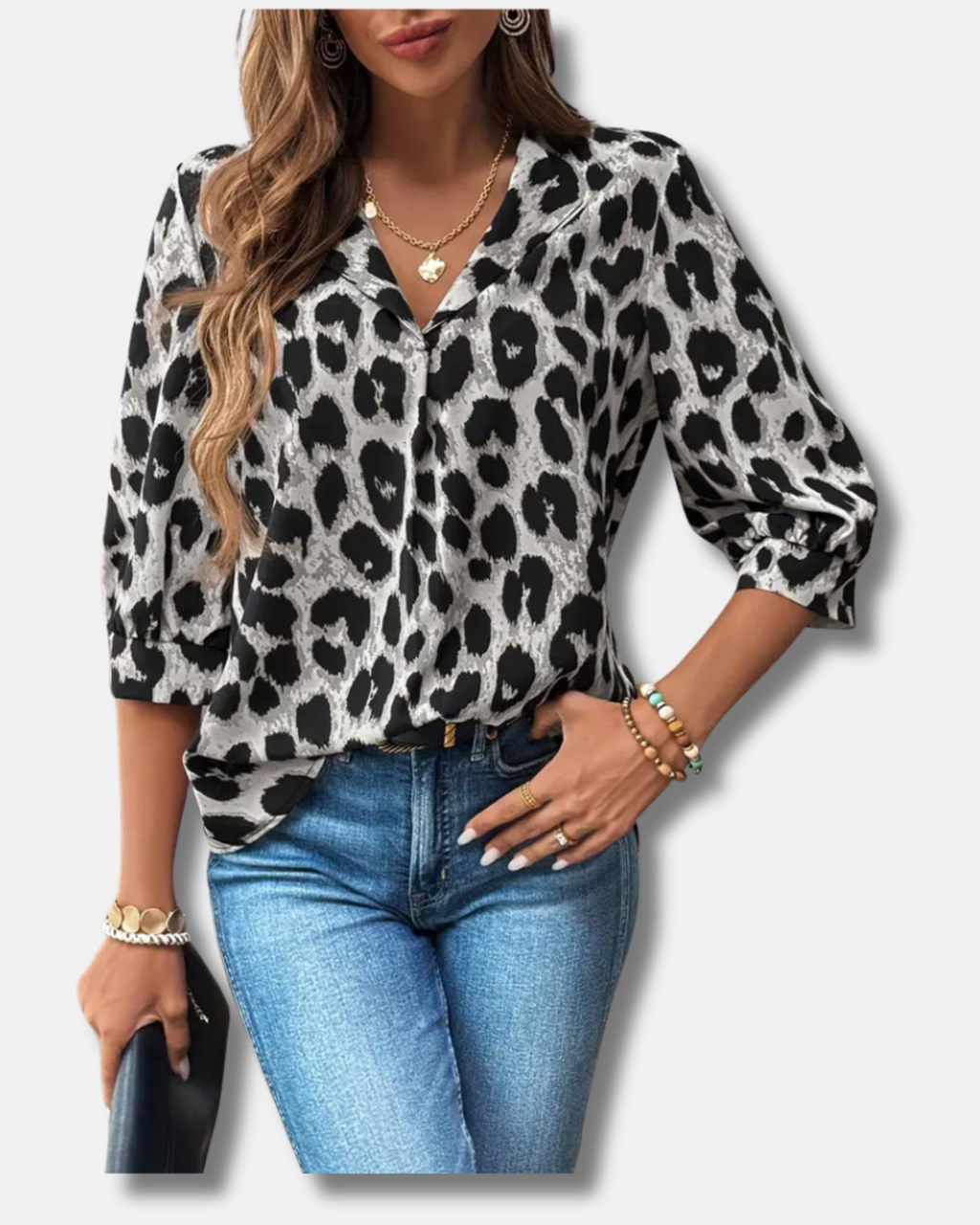Raquel | Blusa con estampado de leopopardo