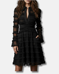 Parisa | Vestido midi con flecos transparentes