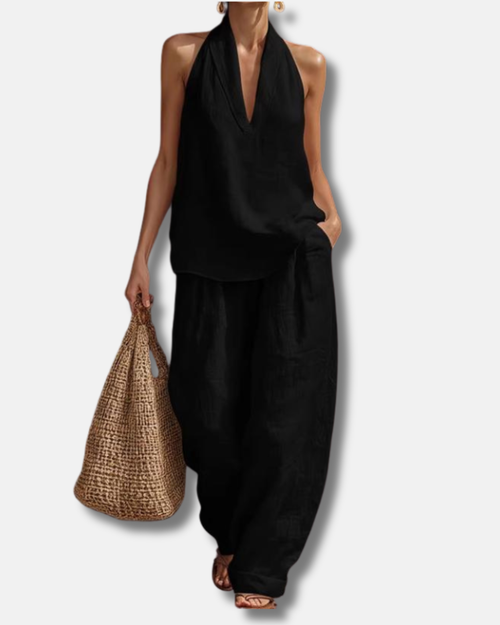Ainhoa | Conjunto de dos piezas con textura de lino