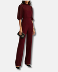Valentina | Conjunto de tres piezas en negro, top y pantalones de pierna ancha