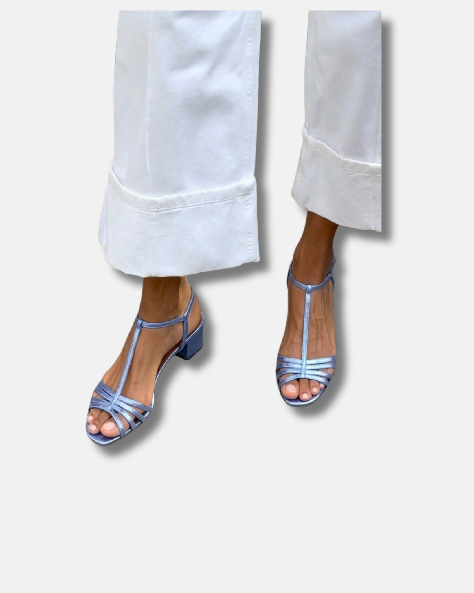 Sandalias de tacón metalizadas