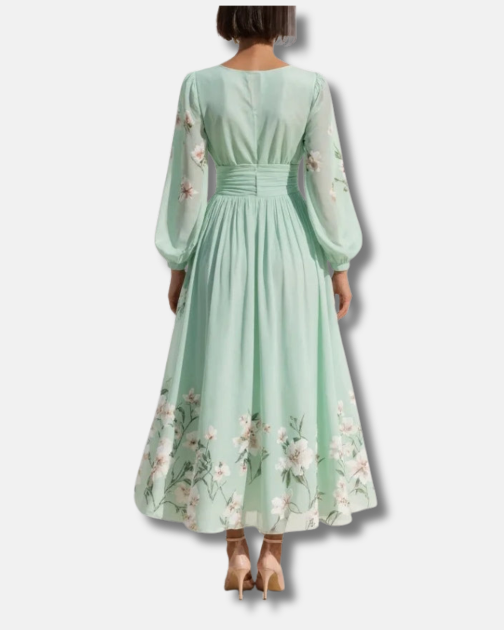 Aurora | Vestido midi verde claro