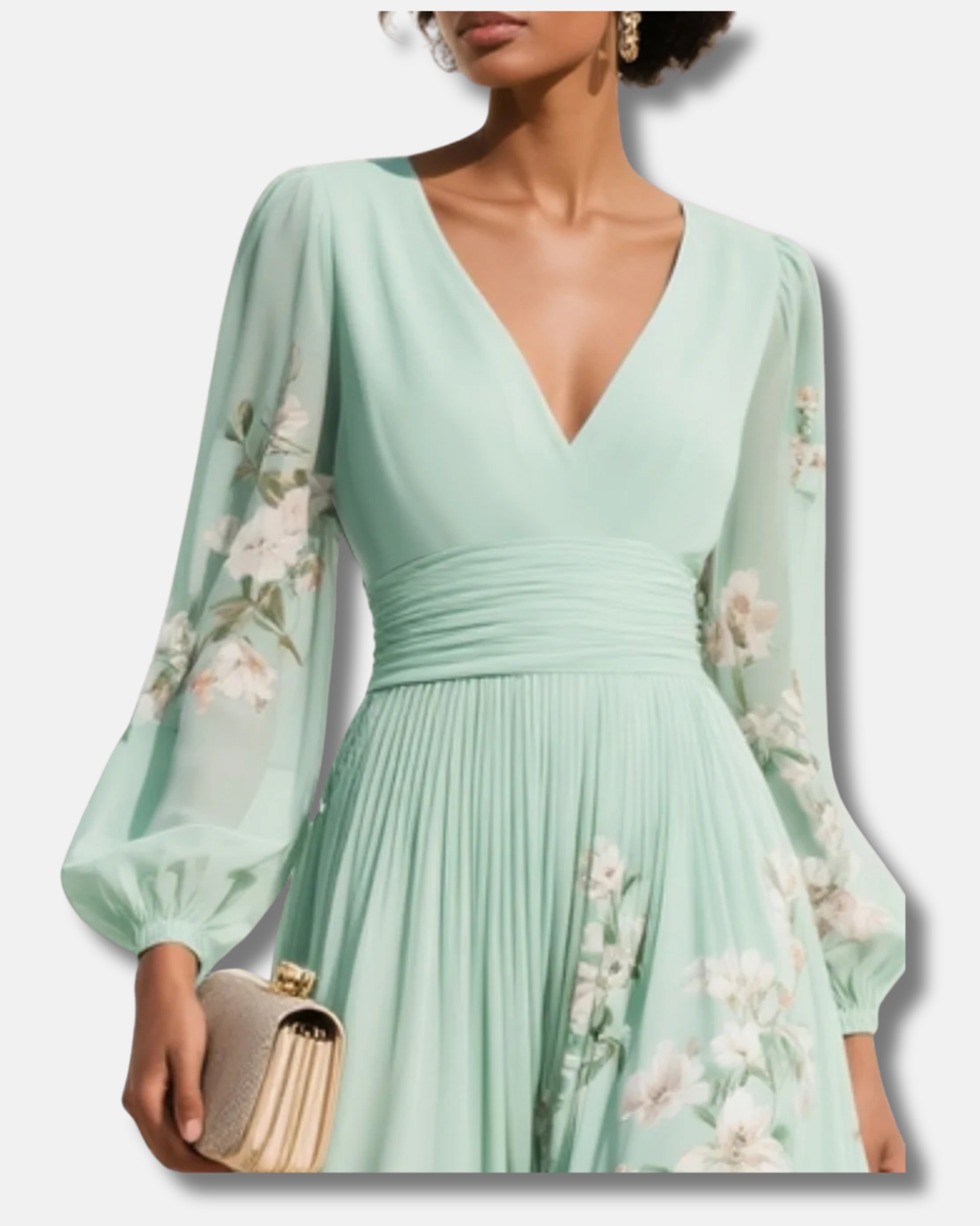 Aurora | Vestido midi verde claro