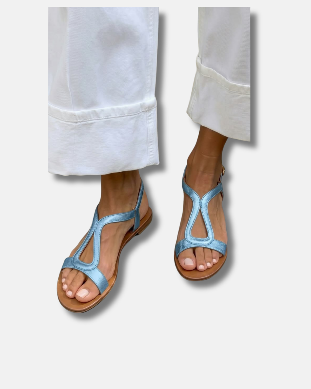 Sandalias planas casuales abiertas por detrás