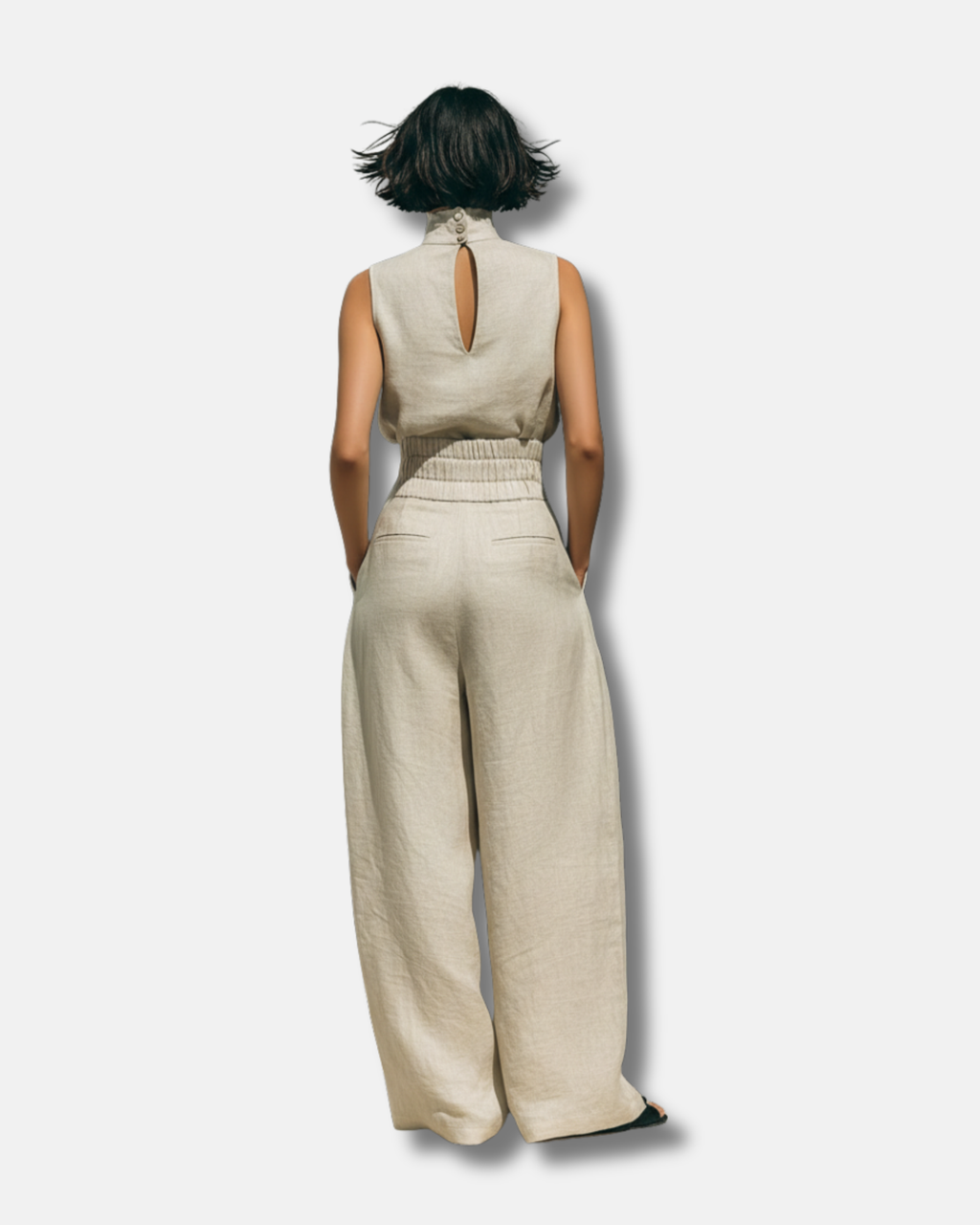 Ariel | Conjunto de blusa de algodón y lino