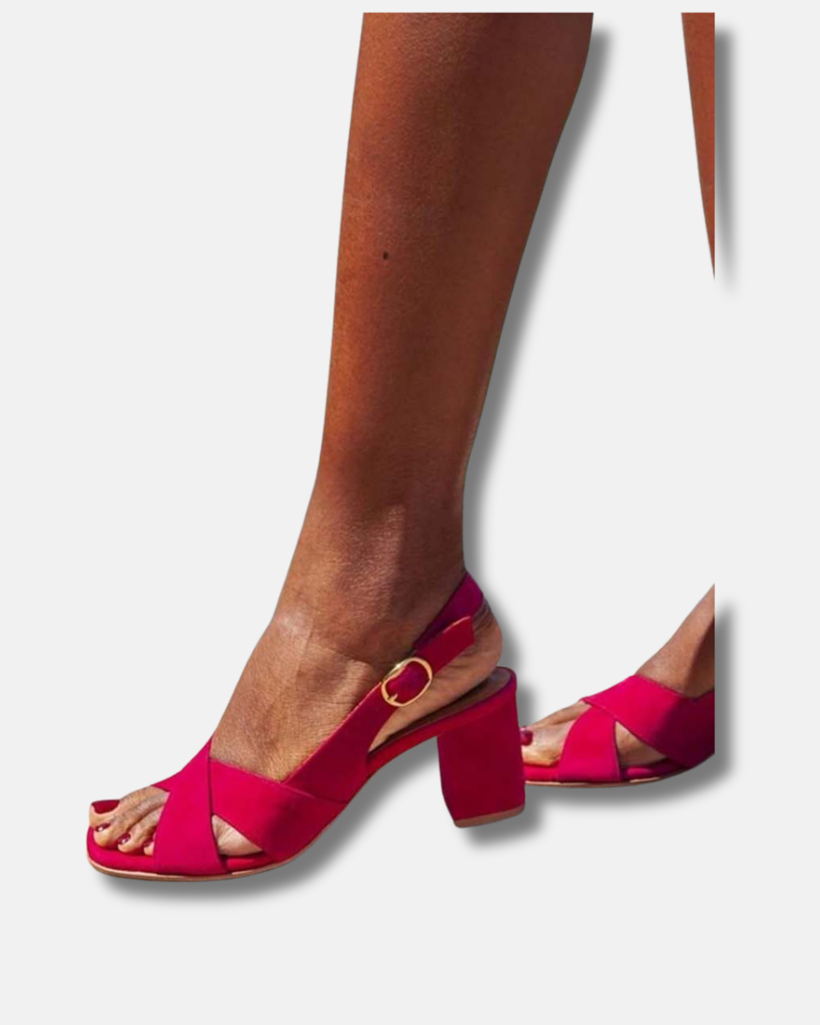 Sandalias con tacón de bloque y  tira cruzada