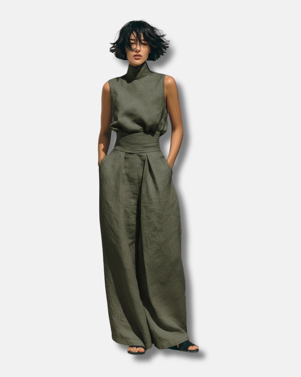 Ariel | Conjunto blusa de algodón y lino