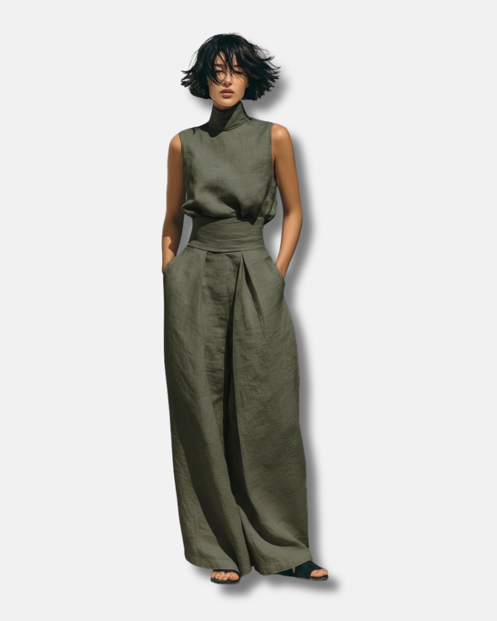 Ariel | Conjunto blusa de algodón y lino
