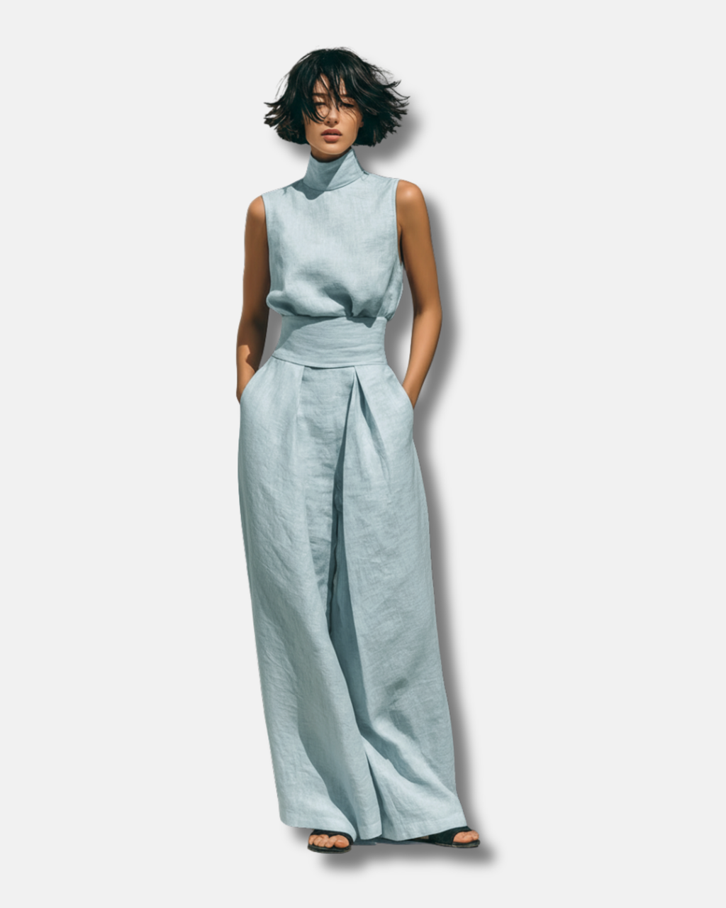 Ariel | Conjunto blusa de algodón y lino