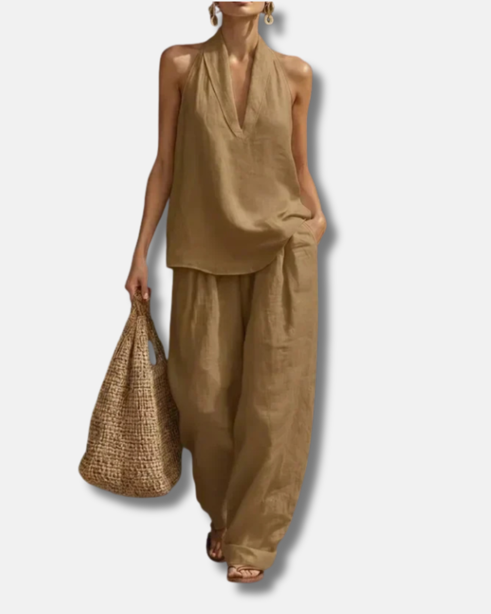 Ainhoa | Conjunto de dos piezas con textura de lino