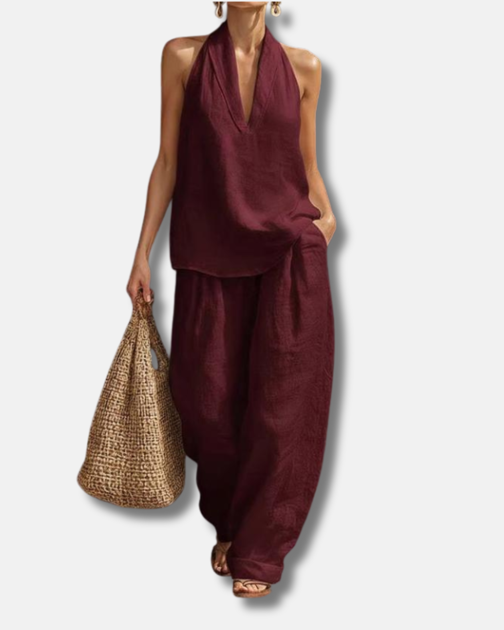 Ainhoa | Conjunto de dos piezas con textura de lino
